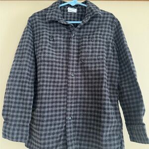 GAP Kids Black and Gray Checkered Button Down Shirt
